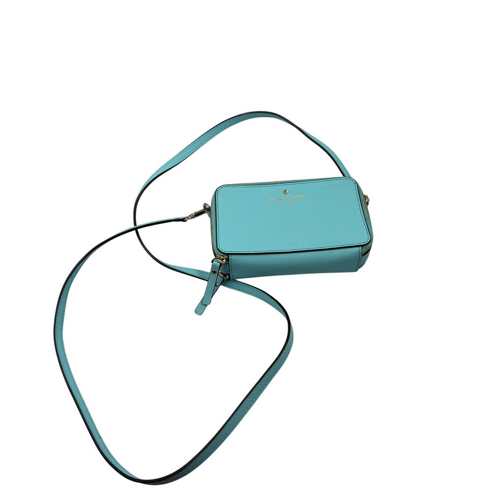 Kate Spade Harper Crossbody Aqua Pool Zippered Purse Light Staining Pictured